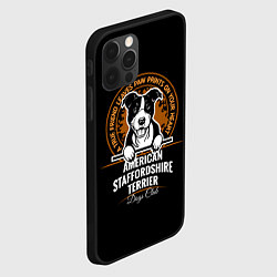 Чехол для iPhone 12 Pro Американский Стаффордширский Терьер, цвет: 3D-черный — фото 2
