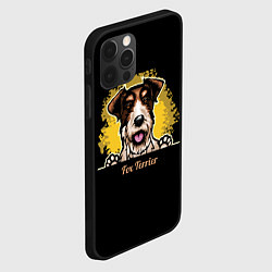 Чехол для iPhone 12 Pro Фокстерьер Fox terrier, цвет: 3D-черный — фото 2