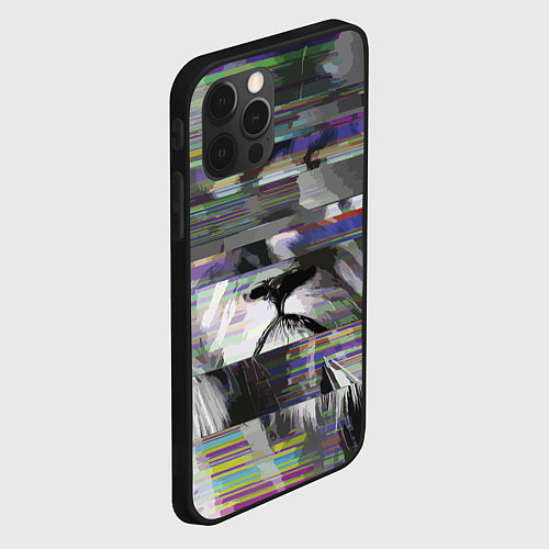 Чехол iPhone 12 Pro Glitch lion 2020 / 3D-Черный – фото 2