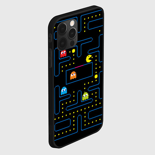 Чехол iPhone 12 Pro Пиксельный Пакман / 3D-Черный – фото 2