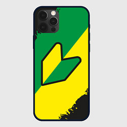 Чехол для iPhone 12 Pro JDM GREEN YELLOW LOGO, цвет: 3D-черный