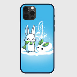 Чехол iPhone 12 Pro Let it snow Зайчик и снежок