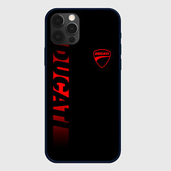 Чехол для iPhone 12 Pro DUCATI BLACK RED LINE, цвет: 3D-черный