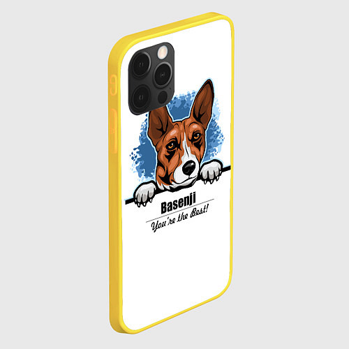 Чехол iPhone 12 Pro Собака Басенджи / 3D-Желтый – фото 2