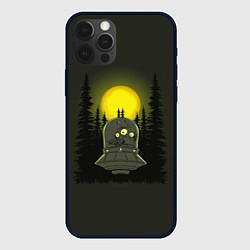 Чехол для iPhone 12 Pro Шокированный пришелец в лесу, цвет: 3D-черный