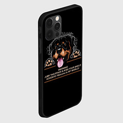 Чехол для iPhone 12 Pro Собака Ротвейлер, цвет: 3D-черный — фото 2