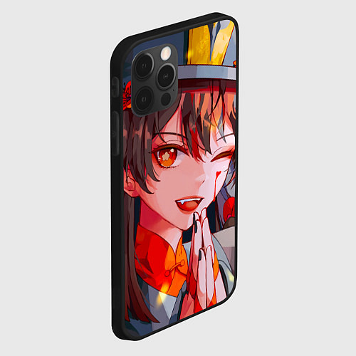 Чехол iPhone 12 Pro Ху тао ухмыляется тебе genshin impact / 3D-Черный – фото 2