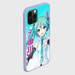 Чехол для iPhone 12 Pro Hatsune Miku, Мику Хацунэ, цвет: 3D-светло-сиреневый — фото 2