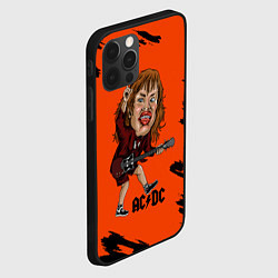 Чехол для iPhone 12 Pro Шарж Ангус Янг ACDC, цвет: 3D-черный — фото 2