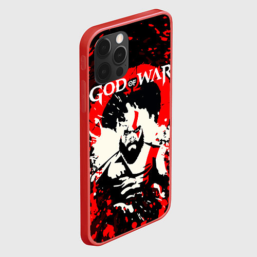 Чехол iPhone 12 Pro GOD OF WAR ГОД ОФ ВАР БРЫЗГИ ГРАНЖ / 3D-Красный – фото 2