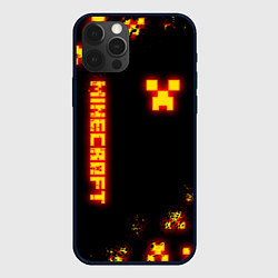 Чехол для iPhone 12 Pro MINECRAFT ОГНЕННЫЙ КРИПЕР, цвет: 3D-черный