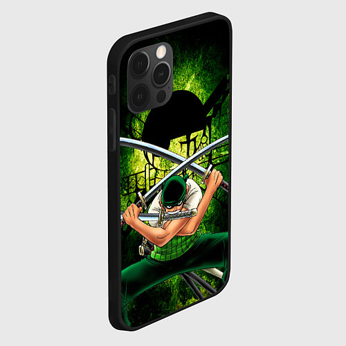 Чехол iPhone 12 Pro Зоро Ророноа с катанами Ван пис / 3D-Черный – фото 2