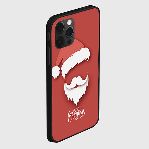 Чехол iPhone 12 Pro Merry Christmas Счастливого Рождества / 3D-Черный – фото 2
