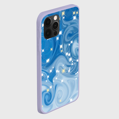 Чехол iPhone 12 Pro Голубая метелица / 3D-Светло-сиреневый – фото 2