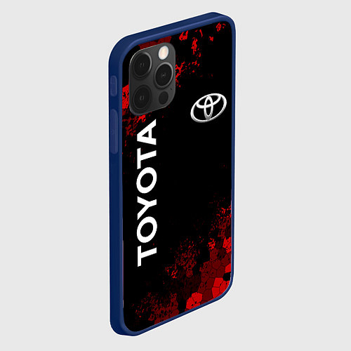 Чехол iPhone 12 Pro TOYOTA MILITARY PIXEL BLACK RED / 3D-Тёмно-синий – фото 2