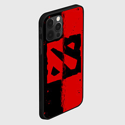 Чехол для iPhone 12 Pro DOTA 2 БРЫЗГИ КРАСОК, КРАСНО ЧЁРНЫЙ ЛОГО, цвет: 3D-черный — фото 2