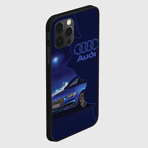 Чехол iPhone 12 Pro AUDI лого / 3D-Черный – фото 2