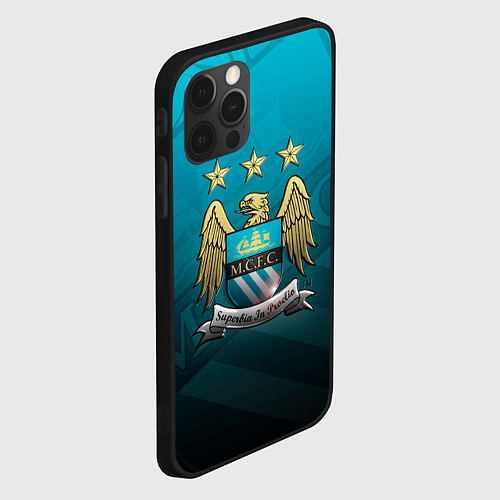 Чехол iPhone 12 Pro Manchester City Teal Themme / 3D-Черный – фото 2