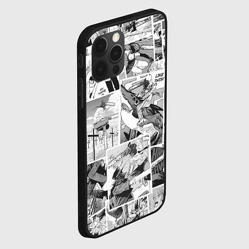 Чехол iPhone 12 Pro Chainsaw Man Человек-бензопила манга / 3D-Черный – фото 2