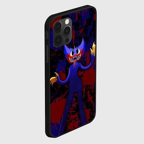 Чехол iPhone 12 Pro Huggy Wuggy: Splashes / 3D-Черный – фото 2