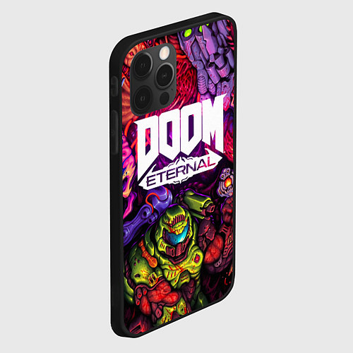 Чехол iPhone 12 Pro DOOM ETERNAL ПАЛАЧ РОКА DOOM SLAYER / 3D-Черный – фото 2