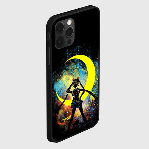 Чехол iPhone 12 Pro Sailormoon Сейлормун на фоне звезд / 3D-Черный – фото 2