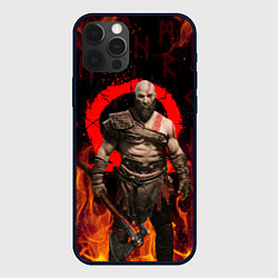 Чехол для iPhone 12 Pro GOD OF WAR РАГНАРЁК, КРАТОС В ОГНЕ, цвет: 3D-черный