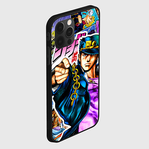 Чехол iPhone 12 Pro Джотаро - JoJos Bizarre Adventure / 3D-Черный – фото 2