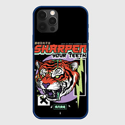 Чехол для iPhone 12 Pro Поточи зубки тигр 2022, цвет: 3D-тёмно-синий