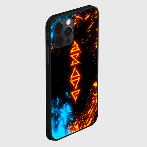 Чехол iPhone 12 Pro СИМВОЛЫ ВЕДЬМАКА ОГОНЬ И ВОДА / 3D-Черный – фото 2