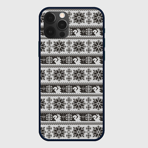 Чехол iPhone 12 Pro Squirrel Pattern / 3D-Черный – фото 1