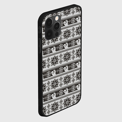 Чехол iPhone 12 Pro Squirrel Pattern / 3D-Черный – фото 2