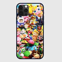 Чехол для iPhone 12 Pro SUPER SMASH BROS ГЕРОИ ИГРЫ, цвет: 3D-черный