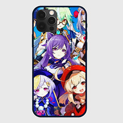 Чехол для iPhone 12 Pro ГЕРОИ ИГРЫ GENSHIN IMPACT, цвет: 3D-черный