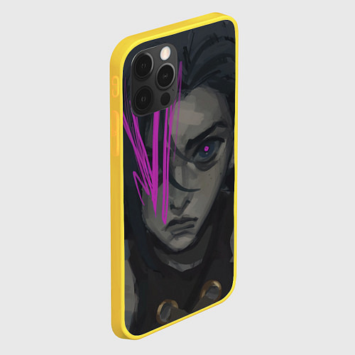 Чехол iPhone 12 Pro Jinx - Arcane / 3D-Желтый – фото 2