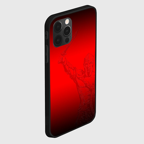 Чехол iPhone 12 Pro Спартак Гладиатор Red Theme / 3D-Черный – фото 2