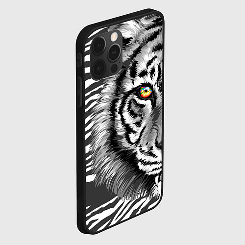 Чехол iPhone 12 Pro Голова тигра 22 / 3D-Черный – фото 2