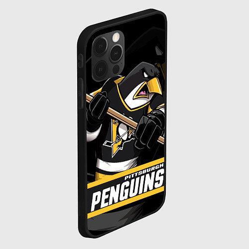 Чехол iPhone 12 Pro Питтсбург Пингвинз, Pittsburgh Penguins / 3D-Черный – фото 2