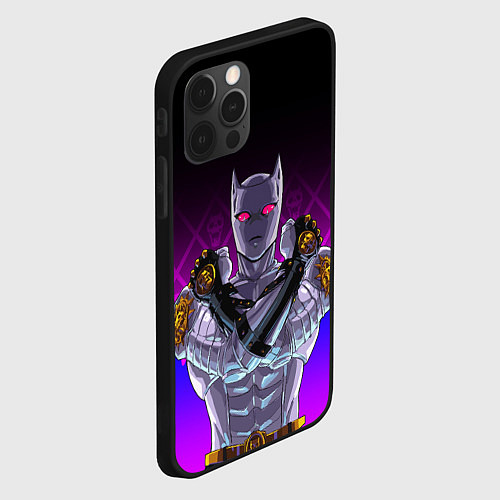 Чехол iPhone 12 Pro JOJO KILLER QUEEN КОРОЛЕВА УБИЙЦА FIRE STYLE / 3D-Черный – фото 2