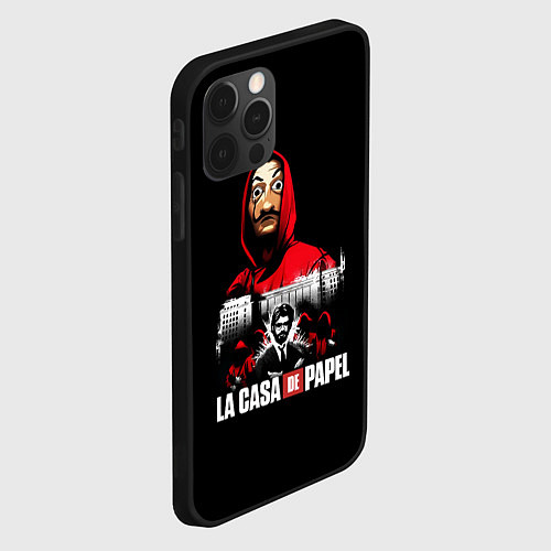 Чехол iPhone 12 Pro СЕРИАЛ БУМАЖНЫЙ ДОМ LA CASA DE PAPEL / 3D-Черный – фото 2