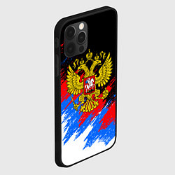 Чехол для iPhone 12 Pro ТРИКОЛОР РОССИЯ, БРЫЗГИ КРАСОК, цвет: 3D-черный — фото 2