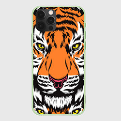 Чехол для iPhone 12 Pro ТИГР СИМВОЛ НОВОГО ГОДА 2022 TIGER, цвет: 3D-салатовый