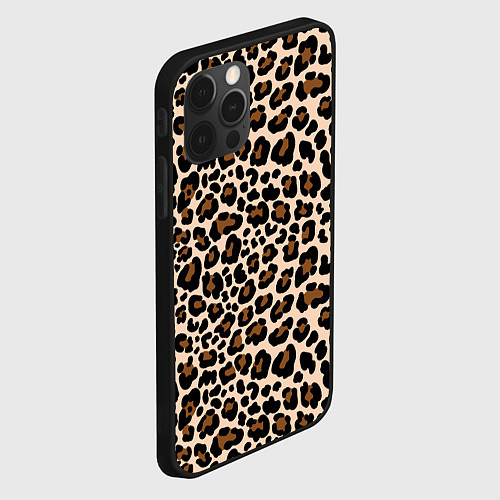 Чехол iPhone 12 Pro Леопардовые Пятна / 3D-Черный – фото 2
