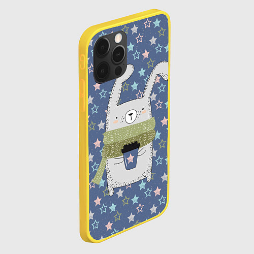 Чехол iPhone 12 Pro Звездный кролик / 3D-Желтый – фото 2