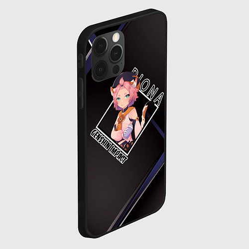 Чехол iPhone 12 Pro Диона Diona, Genshin Impact / 3D-Черный – фото 2