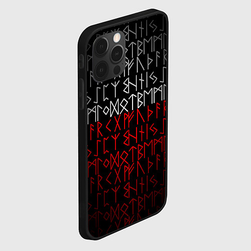 Чехол iPhone 12 Pro Славянская символика Руны / 3D-Черный – фото 2