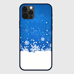 Чехол для iPhone 12 Pro Снежинки - С Новым Годом, цвет: 3D-черный