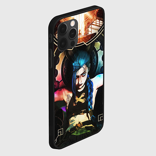 Чехол iPhone 12 Pro ARCANE JINX ОБЛОЖКА LEAGUE OF LEGENDS / 3D-Черный – фото 2