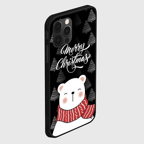 Чехол iPhone 12 Pro MERRY CHRISTMAS BEARS / 3D-Черный – фото 2