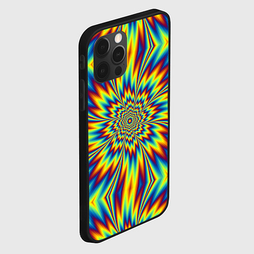 Чехол iPhone 12 Pro Пульсирующий Огненный Цветок / 3D-Черный – фото 2